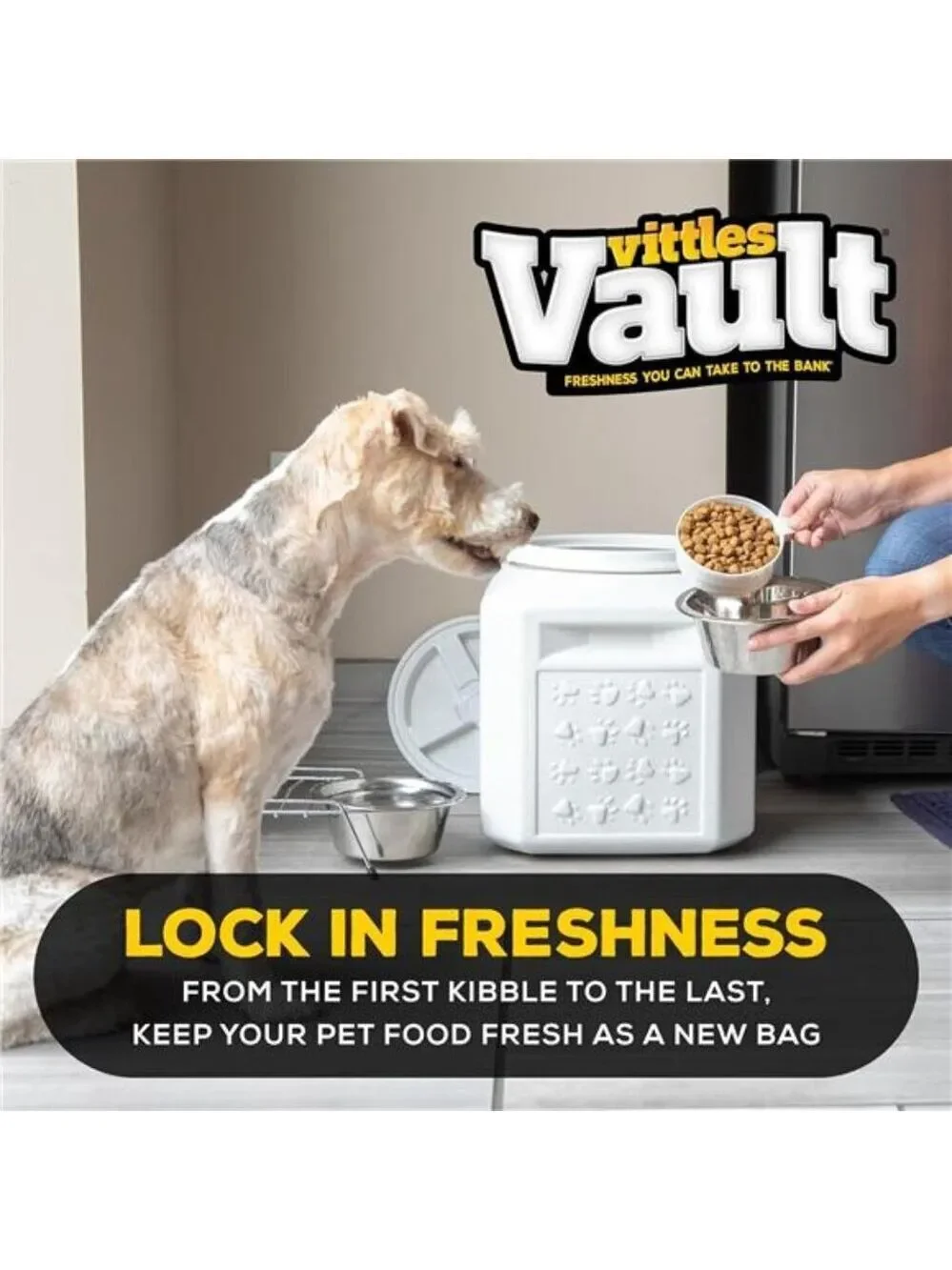 Pet Food Storage Container Airtight Dog Cat Kibble Vault 25lbs Durable USA